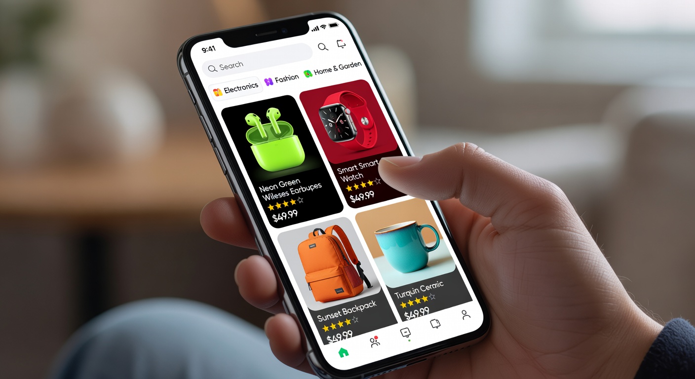 User browsing mobile products